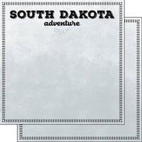 Scrapbook Customs - Postage Adventure Collection - 12 x 12 Double Sided Paper - South Dakota