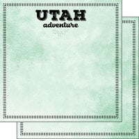Scrapbook Customs - Postage Adventure Collection - 12 x 12 Double Sided Paper - Utah