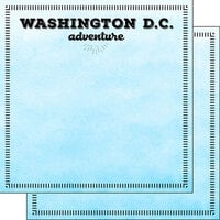 Scrapbook Customs - Postage Adventure Collection - 12 x 12 Double Sided Paper - Washington DC