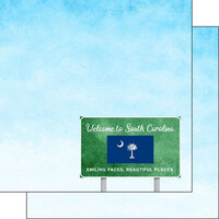 Scrapbook Customs - Welcome Road Sign Collection - 12 x 12 Double Sided Paper - South Carolina