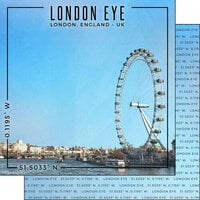 Scrapbook Customs - World Site Coordinates Collection - 12 x 12 Double Sided Paper - England - London Eye