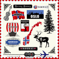 Scrapbook Customs - 12 x 12 Cardstock Stickers - Norway Sightseeing