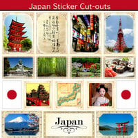 Scrapbook Customs - 12 x 12 Sticker Cut Outs - Japan Sightseeing
