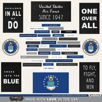 Scrapbook Customs - United States Military Collection - 12 x 12 Cardstock Stickers - Air Force Words