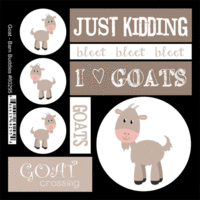Scrapbook Customs - Barn Buddies Collection - Cardstock Stickers - Goat