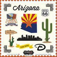 Scrapbook Customs - State Sightseeing Collection - 12 x 12 Cardstock Stickers - Arizona