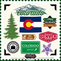 Scrapbook Customs - State Sightseeing Collection - 12 x 12 Cardstock Stickers - Colorado
