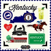 Scrapbook Customs - State Sightseeing Collection - 12 x 12 Cardstock Stickers - Kentucky