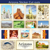 Scrapbook Customs - State Sightseeing Collection - 12 x 12 Sticker Cut Outs - Arizona