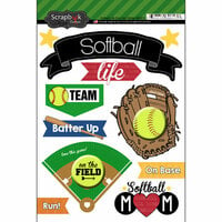 Scrapbook Customs - Softball Life Collection - Doo Dads - Stickers