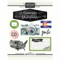 Scrapbook Customs - Cardstock Stickers - Colorado Watercolor