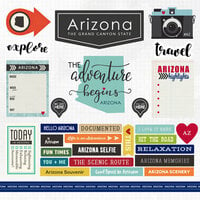 Scrapbook Customs - Adventure Collection - 12 x 12 Cardstock Stickers - Arizona