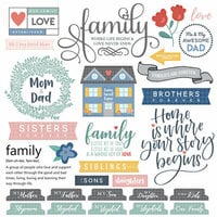 Scrapbook Customs - Family Collection - 12 x 12 Cardstock Stickers - Sayings