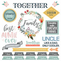 Scrapbook Customs - Family Collection - 12 x 12 Cardstock Stickers - Extended