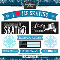 Scrapbook Customs - Winter Adventure Collection - Cardstock Stickers - Ice Skating