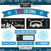 Scrapbook Customs - Winter Adventure Collection - Cardstock Stickers - Skiing