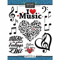 Scrapbook Customs - Music Notes Collection - Cardstock Stickers - I Love Music Notes