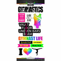 Scrapbook Customs - Neon Sports Collection - Cardstock Stickers - Gymnastics