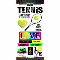 Scrapbook Customs - Neon Sports Collection - Cardstock Stickers - Tennis