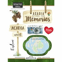 Scrapbook Customs - United States National Parks Collection - Cardstock Stickers - Acadia Watercolor