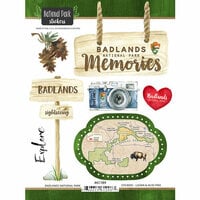 Scrapbook Customs - United States National Parks Collection - Cardstock Stickers - Badlands Watercolor
