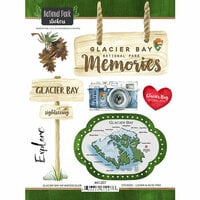 Scrapbook Customs - United States National Parks Collection - Cardstock Stickers - Glacier Bay Watercolor