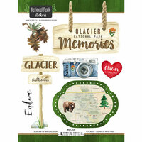 Scrapbook Customs - United States National Parks Collection - Cardstock Stickers - Glacier Watercolor