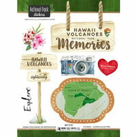 Scrapbook Customs - United States National Parks Collection - Cardstock Stickers - Hawaii Volcanoes Watercolor