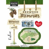 Scrapbook Customs - United States National Parks Collection - Cardstock Stickers - Redwood Watercolor