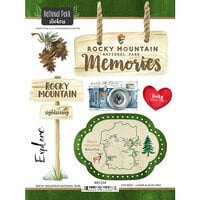 Scrapbook Customs - United States National Parks Collection - Cardstock Stickers - Rocky Mountain Watercolor