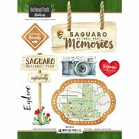 Scrapbook Customs - United States National Parks Collection - Cardstock Stickers - Saguaro Watercolor