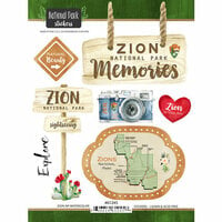 Scrapbook Customs - United States National Parks Collection - Cardstock Stickers - Zion Watercolor