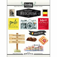 Scrapbook Customs - Cardstock Stickers - Belgium Watercolor