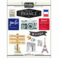 Scrapbook Customs - Cardstock Stickers - France Watercolor