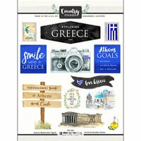 Scrapbook Customs - Cardstock Stickers - Greece Watercolor