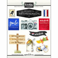 Scrapbook Customs - Cardstock Stickers - Netherlands Watercolor