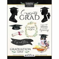 Scrapbook Customs - Cardstock Stickers - Graduation Watercolor