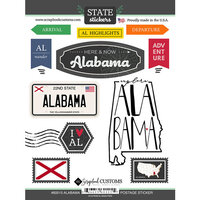 Scrapbook Customs - Postage Map Collection - Cardstock Stickers - Alabama
