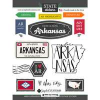 Scrapbook Customs - Postage Map Collection - Cardstock Stickers - Arkansas