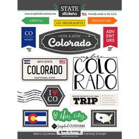 Scrapbook Customs - Postage Map Collection - Cardstock Stickers - Colorado