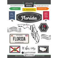Scrapbook Customs - Postage Map Collection - Cardstock Stickers - Florida
