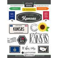 Scrapbook Customs - Postage Map Collection - Cardstock Stickers - Kansas