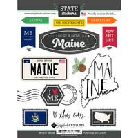 Scrapbook Customs - Postage Map Collection - Cardstock Stickers - Maine