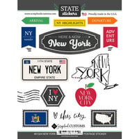 Scrapbook Customs - Postage Map Collection - Cardstock Stickers - New York