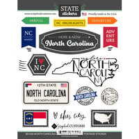 Scrapbook Customs - Postage Map Collection - Cardstock Stickers - North Carolina