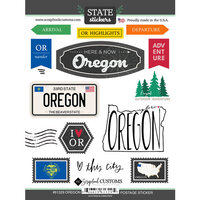 Scrapbook Customs - Postage Map Collection - Cardstock Stickers - Oregon