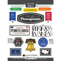 Scrapbook Customs - Postage Map Collection - Cardstock Stickers - Pennsylvania