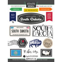 Scrapbook Customs - Postage Map Collection - Cardstock Stickers - South Dakota