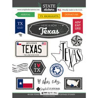 Scrapbook Customs - Postage Map Collection - Cardstock Stickers - Texas