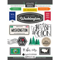 Scrapbook Customs - Postage Map Collection - Cardstock Stickers - Washington